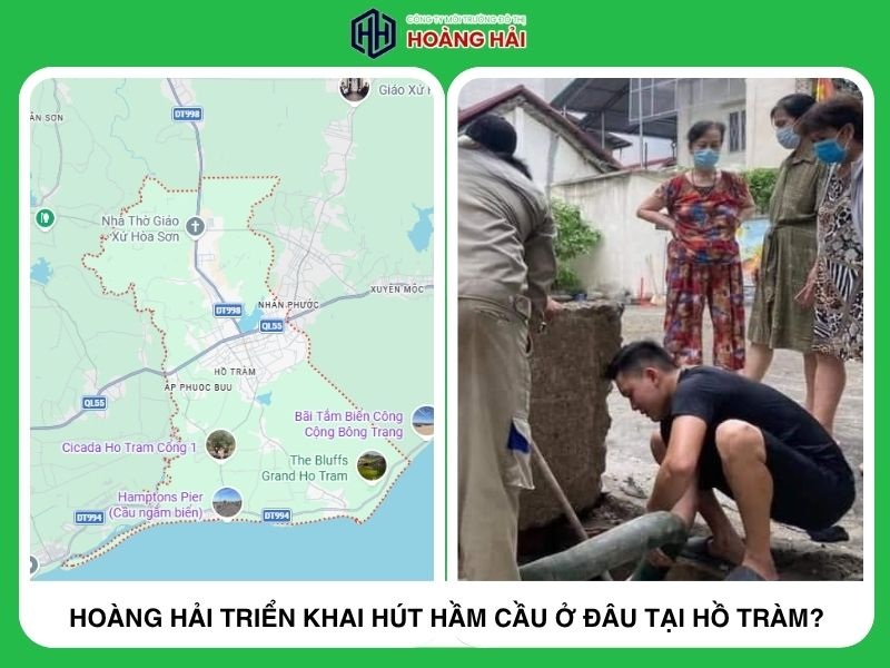 Hoàng Hải triển khai hút hầm cầu ở đâu tại Phường Hồ Tràm?