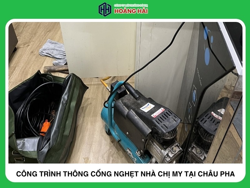 công trình thông cống nghẹt nhà chị My tại Châu Pha