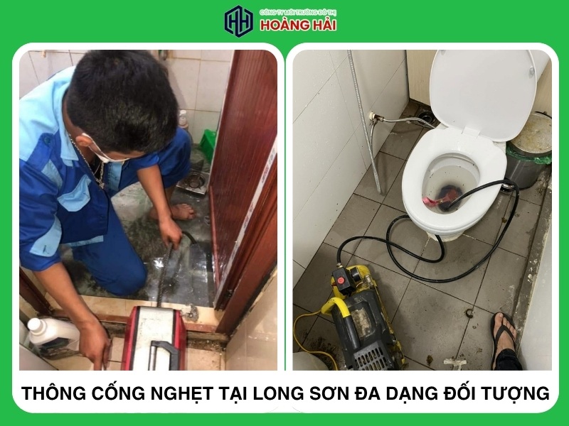 Dịch vụ thông cống nghẹt tại Long Sơn đa dạng đối tượng