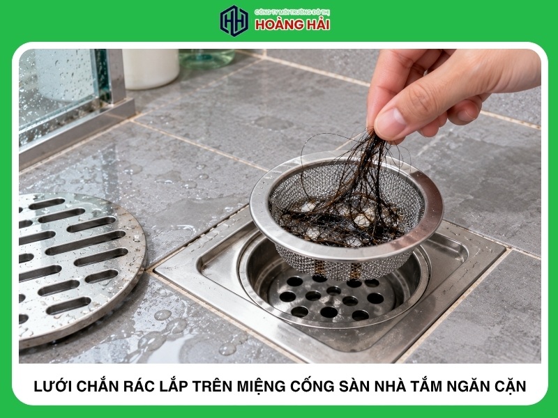 lưới chắn rác lắp trên miệng cống sàn nhà tắm ngăn tóc và cặn bẩn
