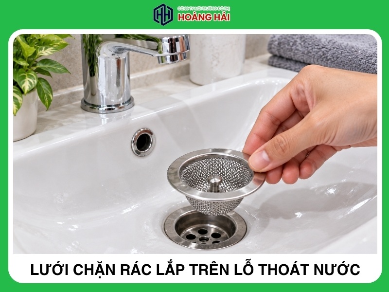 lưới chặn rác lắp trên lỗ thoát nước lavabo bồn rửa mặt