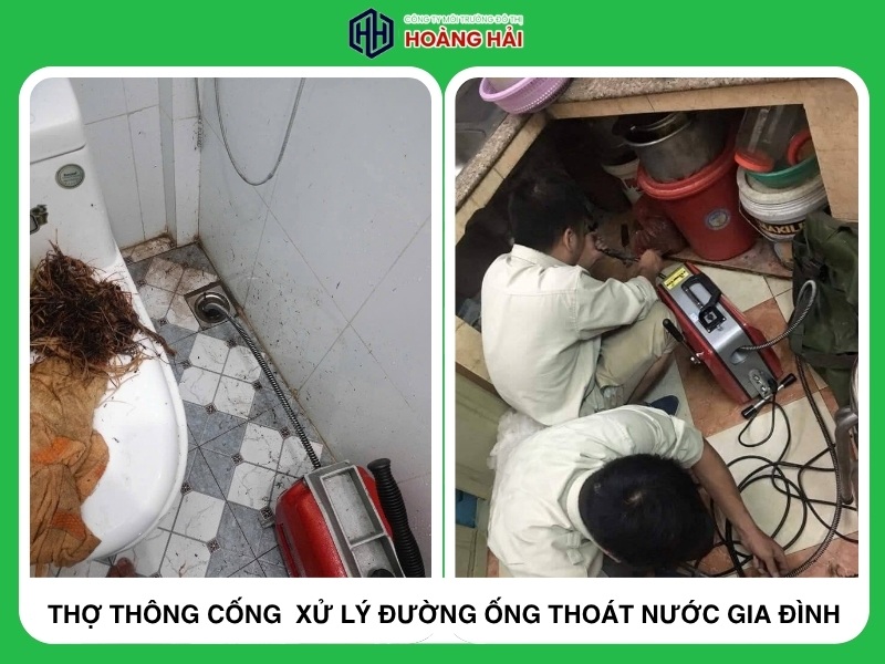 thợ thông cống  xử lý đường ống thoát nước gia đình