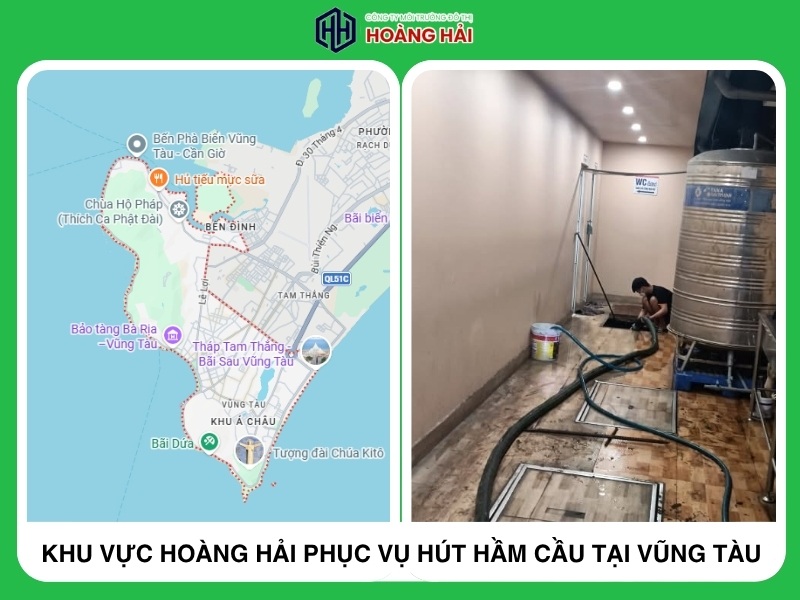 Khu vực Hoàng Hải phục vụ hút hầm cầu tại Vũng Tàu