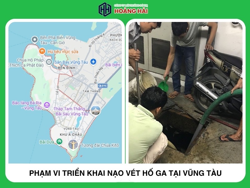 Phạm vi triển khai nạo vét hố ga tại Vũng Tàu
