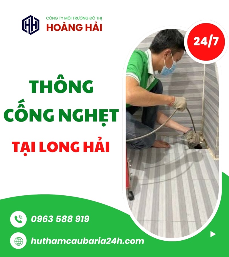 Dịch vụ thông cống nghẹt tại Phường Long Hải UY TÍN giá rẻ - Hút Hầm Cầu Hoàng Hải
